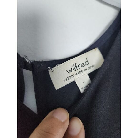 Wilfred by Aritzia "Japanese Fabric" Black Sleeveless A-Line Midi Dress Small - Picture 5 of 11